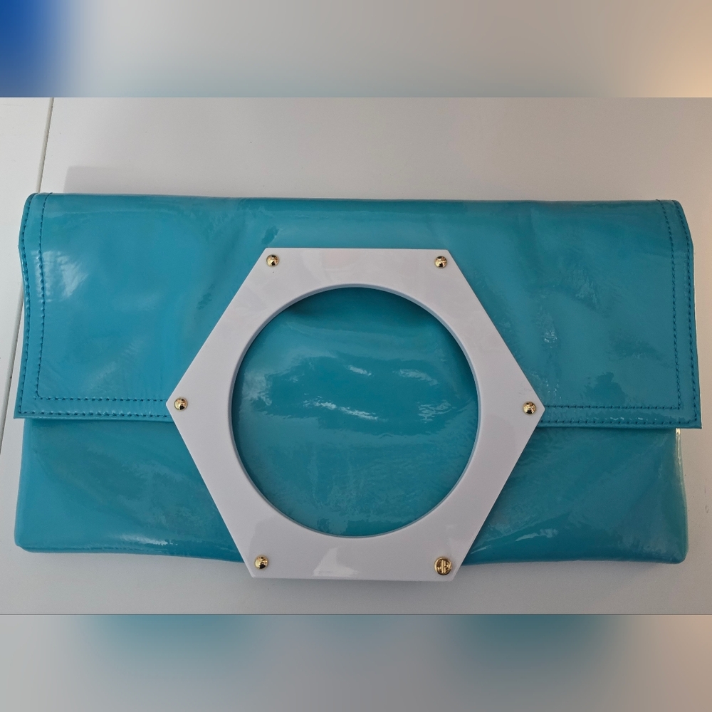 Clutch Jonathan Adler Blue and White Clutch